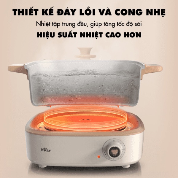 Nồi lẩu điện đa năng Bear DHG-C40M1 - 4L, Bảo hành 18 tháng