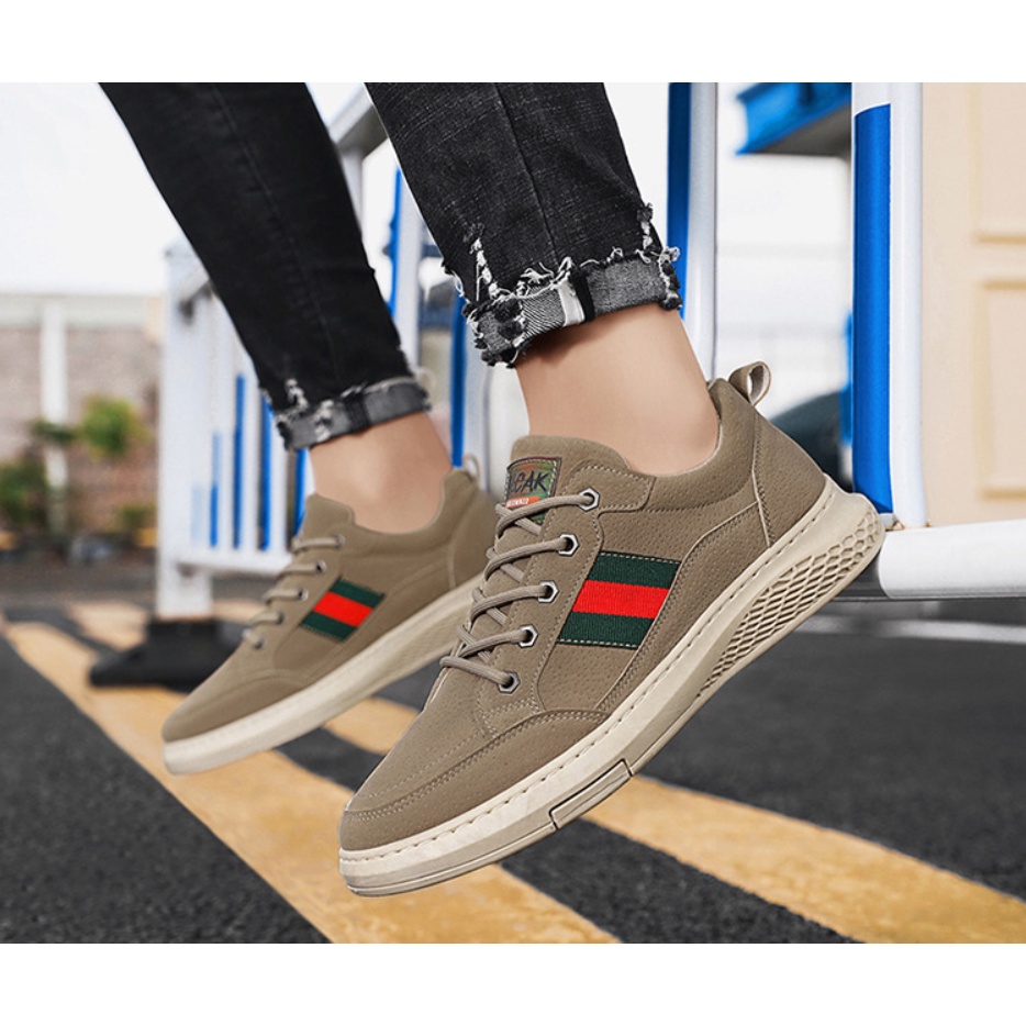 [Ảnh thật - Clip] Giày Sneaker Nam, Giày Da Nam Cổ Thấp Da Lộn - Mới Nhất 2021