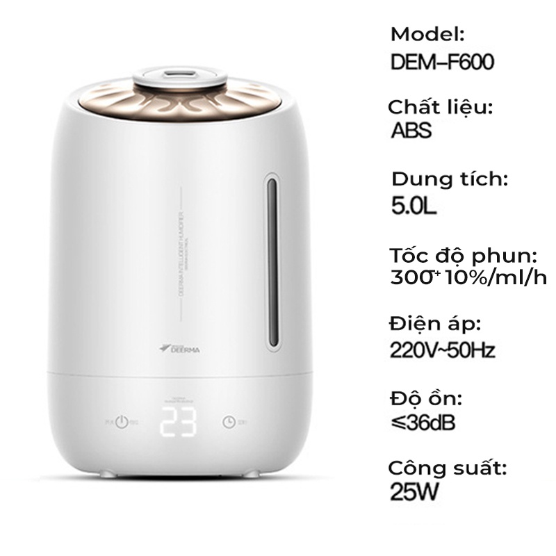 Máy phun sương tạo ẩm Deerma F600 [BH 12 THÁNG] phun sương từ 8 -12 giờ cân bằng độ ẩm