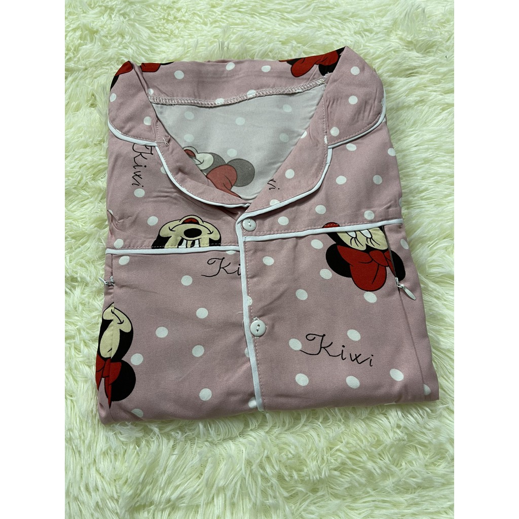 Bộ đồ bầu và sau sinh PIJAMA họa tiết xinh xắn BPJM930 (Có khóa hoặc túi ngực như hình)