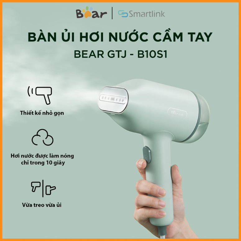 Bàn Là Hơi Nước Cầm Tay Bear GTJ-B10S1 7 Lỗ Phun Hơi, Lên Nhiệt Nhanh, Làm Phẳng Cấp Tốc