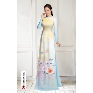 Vải may áo dài in hoa mềm rũ
