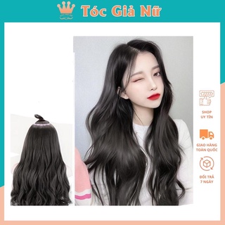 Tóc giả nữ kẹp 6 phím xoăn dài- bấm phồng chân tóc k60