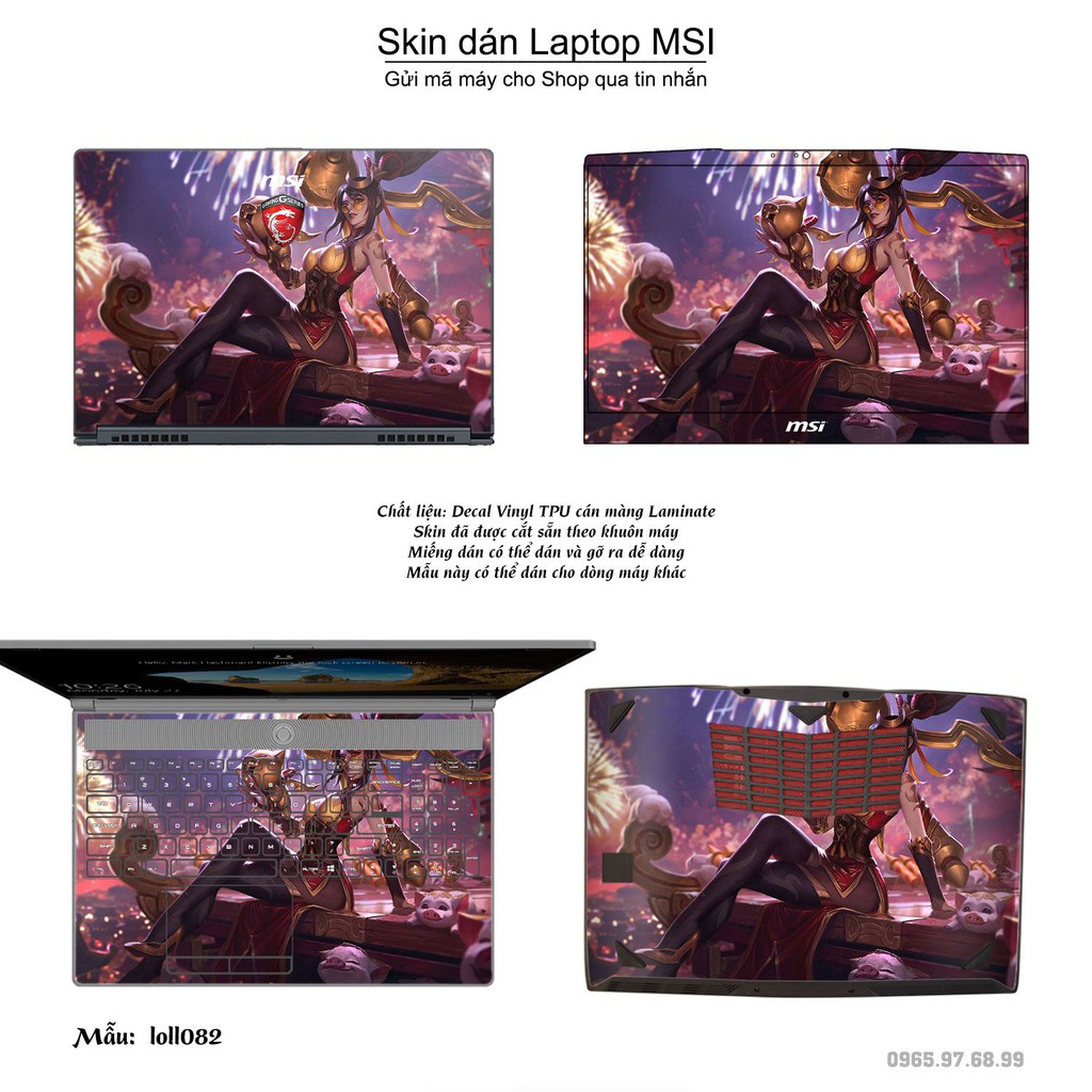 Skin dán Laptop MSI in hình Liên Minh Huyền Thoại nhiều mẫu 11 (inbox mã máy cho Shop)