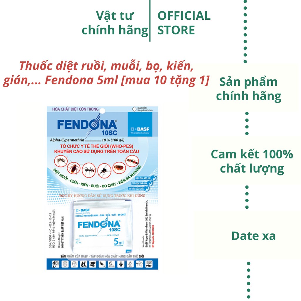 ( Mua 10 tặng 1) Thuốc diệt côn trùng Fedona 5ml
