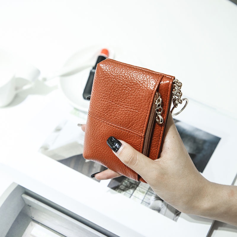 Ví Da Bò Thật mini Đựng Tiền Xu Dành Cho Nữ