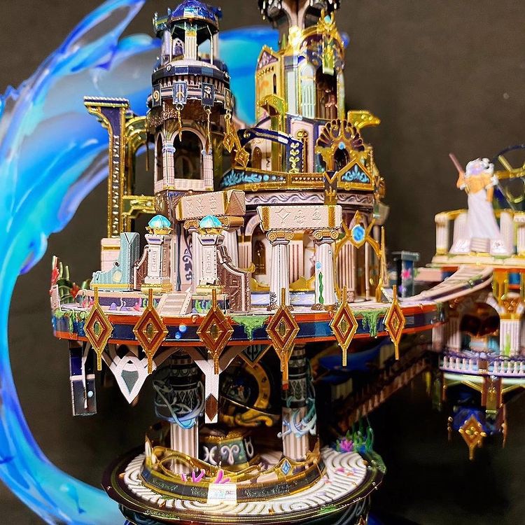 Đồ Chơi Lắp Ráp Mô Hình 3D Bằng Kim Loại MU Lâu Đài Đế Vương Atlantis Trong Phim Aquaman