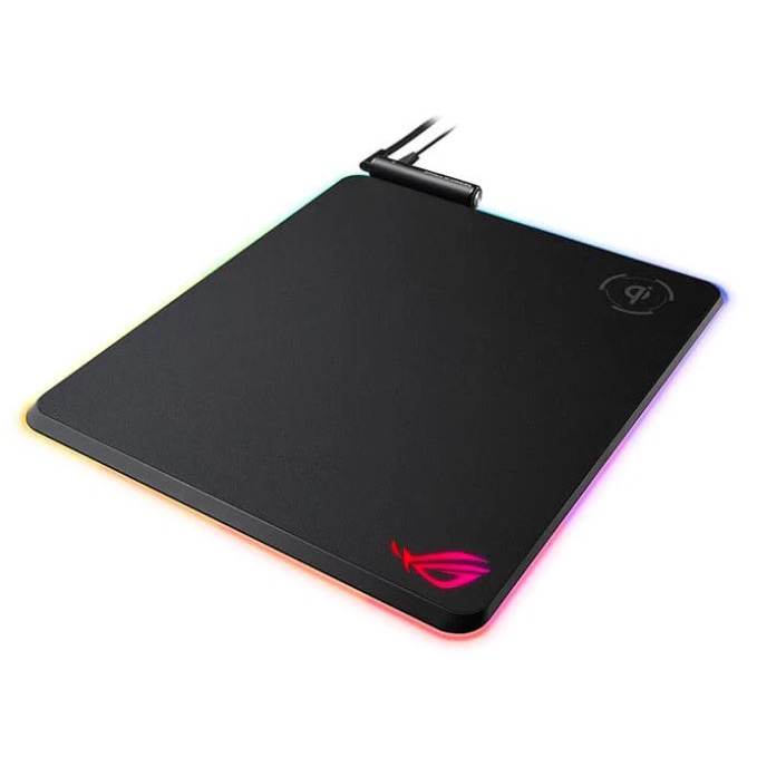 Bàn di chuột Gaming cao cấp Asus ROG Balteus Qi - Led RGB tích hợp sạc không dây Qi - Hàng chính hãng