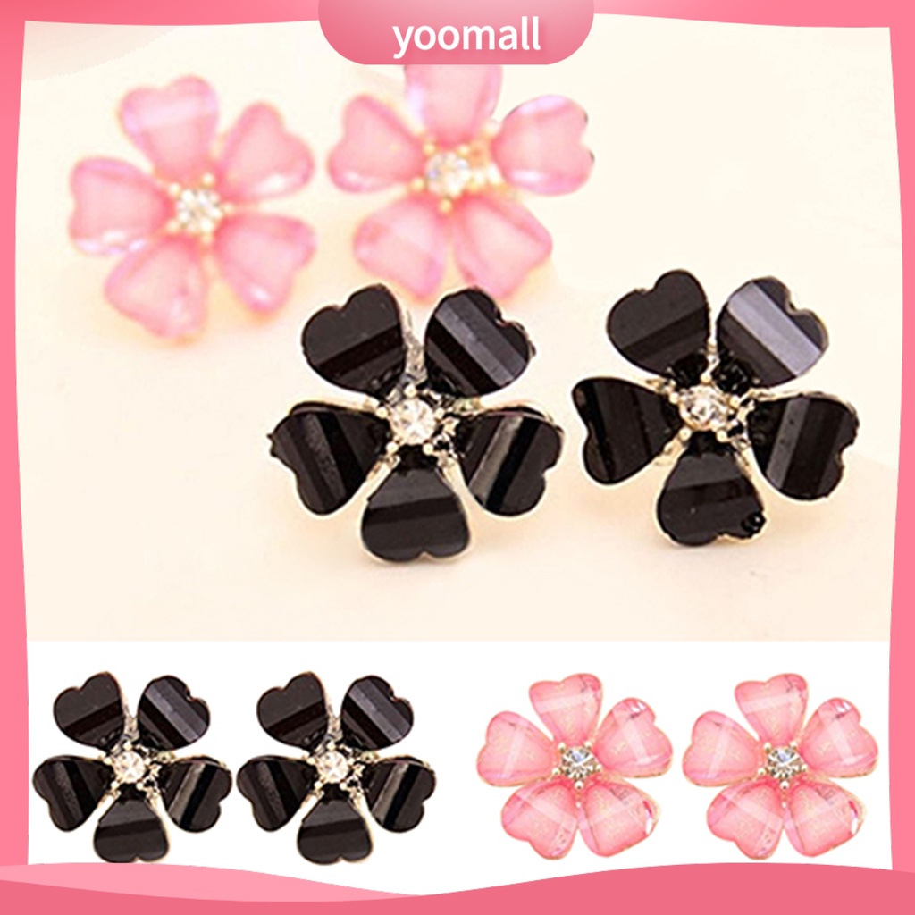 Khuyên tai hoa đính đá thời trang thanh lịch dành cho nữ