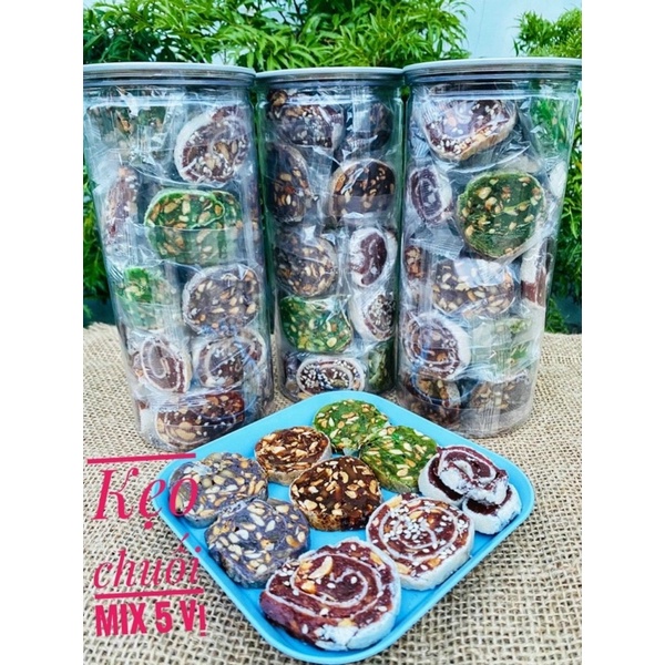 Kẹo Chuối Cuộn Dừa Non 500G