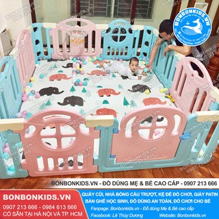 Quây cũi nhựa cho bé Hàn Quốc Newber Kitty bo góc (1m8x2m) - Quây bóng cao cấp