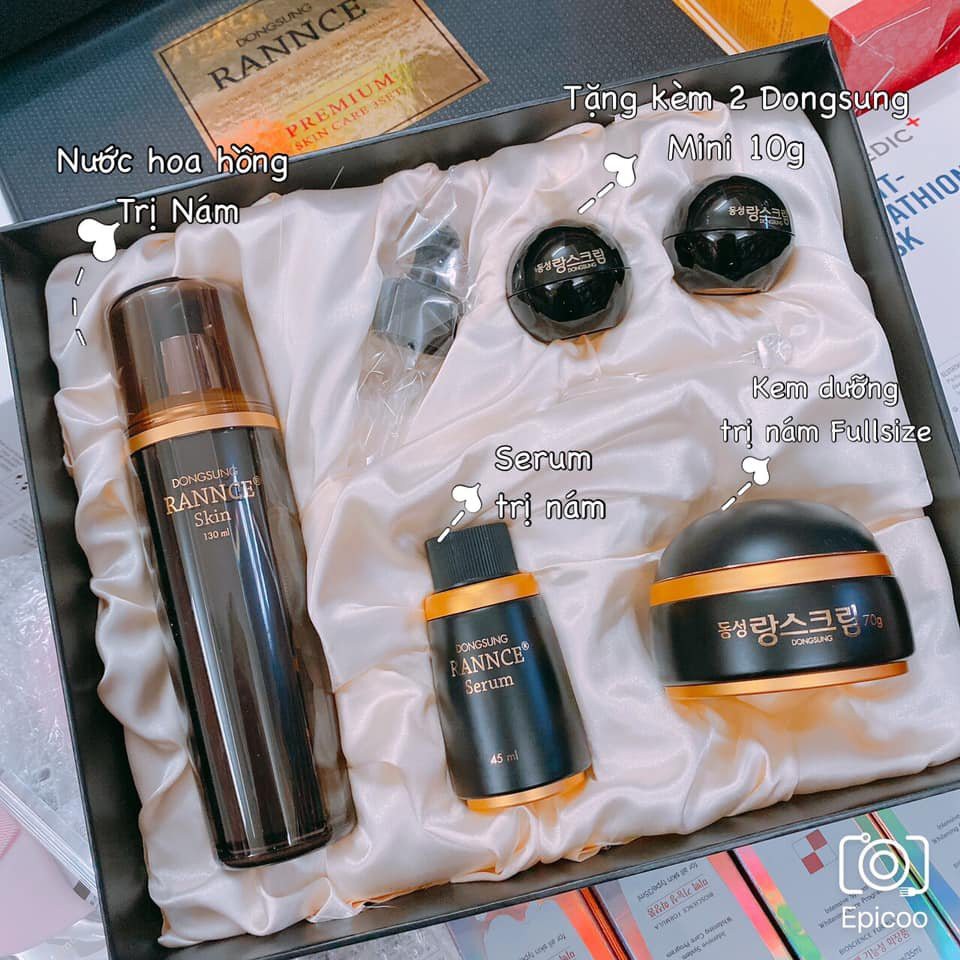 Nước hoa hồng/Tinh chất/ Kem dưỡng trắng da, ngăn ngừa nám Dongsung Rannce Skin/ C-Serum/ Cream