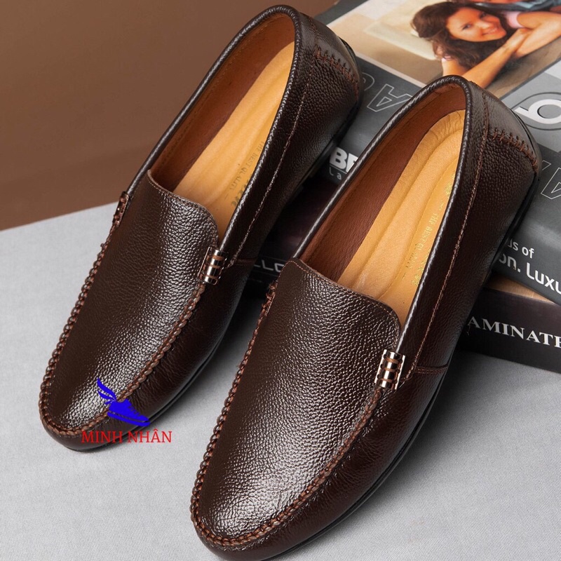 Giày lười nam da bò mềm mại đế cao su khâu chỉ chắc chắn bảo hành 12 tháng.Đức Nội Shop