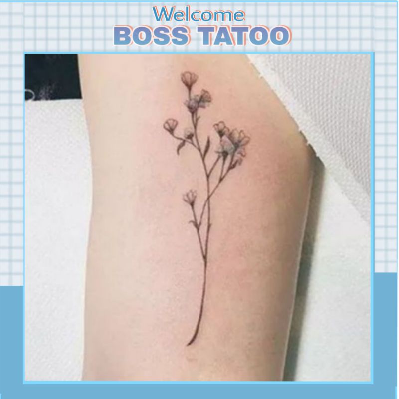 Hình xăm dán tatoo hoa c20.Xăm dán tatoo mini tạm thời, size &lt;10x6cm