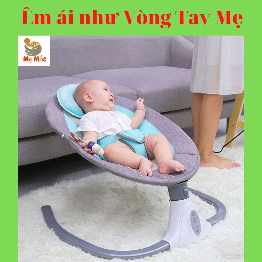 Nôi Điện Tự Động Cao Cấp, Ghế Rung Điện, Nôi Ru Ngủ Có Điều Khiển Từ Xa, Nhạc Cho Bé Thư Giãn, Ngủ Ngon [Shop Mẹ Mốc]