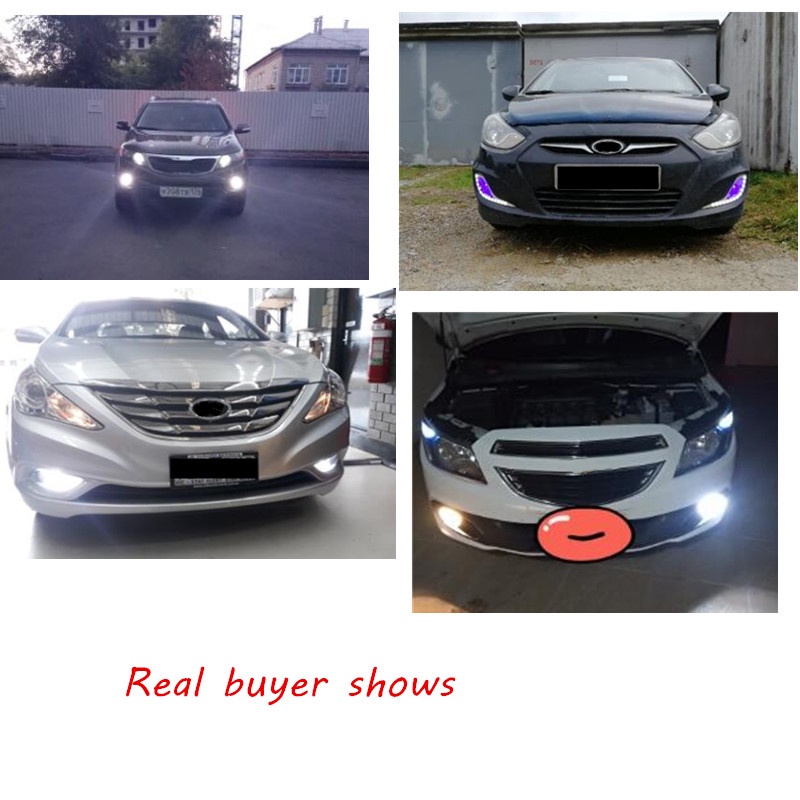 Bộ 2 ĐèN Led ChốNg Sương Mù Ban NgàY H27 881 880 DRL 12V 4014 - MàU Xanh Dương Cho Xe Hơi
