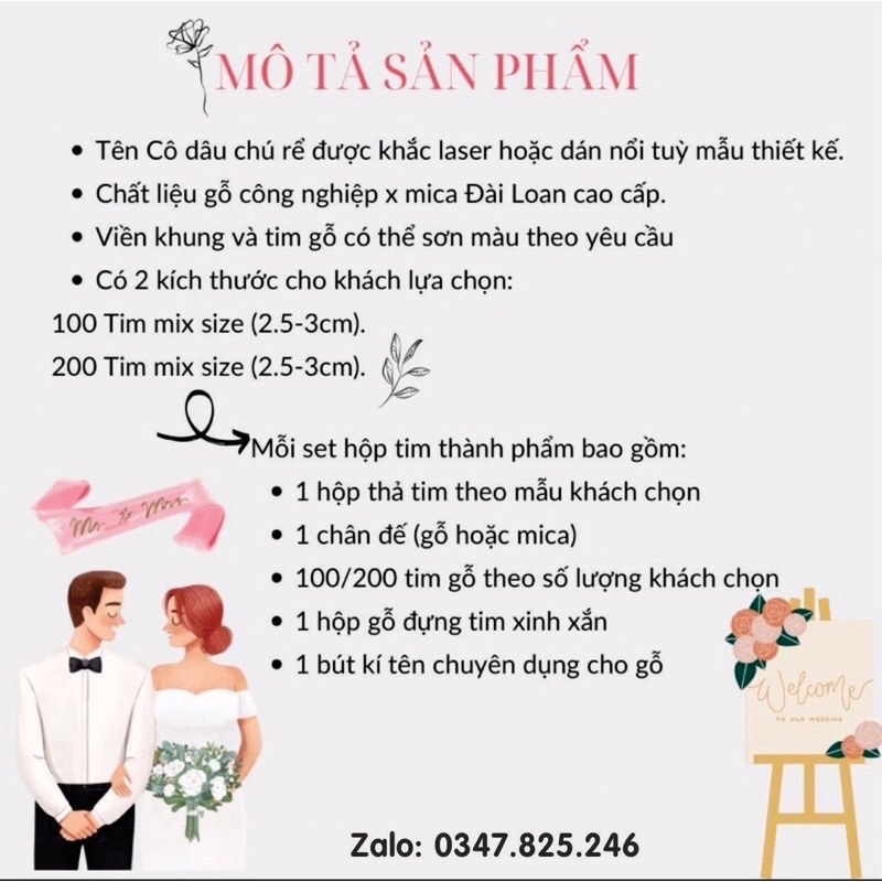 Hộp thả tim dáng vuông phong cách Vintage