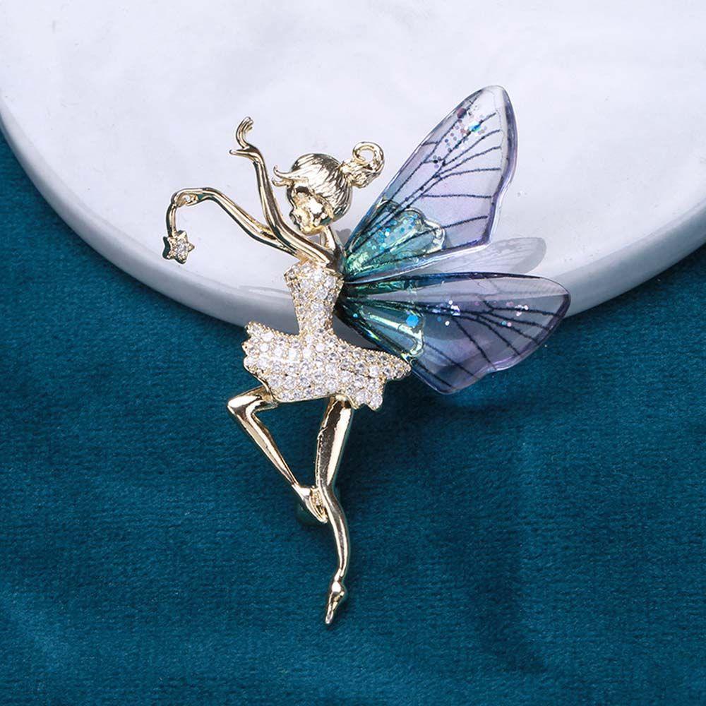 Ghim Cài Áo Hình Đôi Cánh Trong Suốt Sang Trọng Cho Nữ|Trâm Cài Áo Đính Đá Sang Trọng Cao Cấp