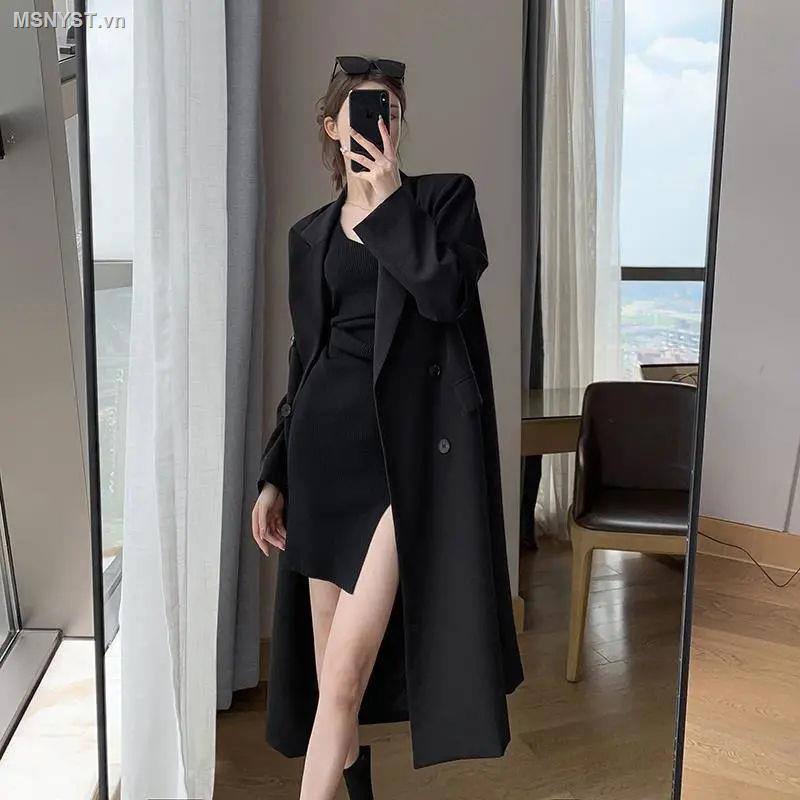 Áo khoác gió dáng dài màu đen thời trang mùa thu chất lượng cao 2021
 | BigBuy360 - bigbuy360.vn