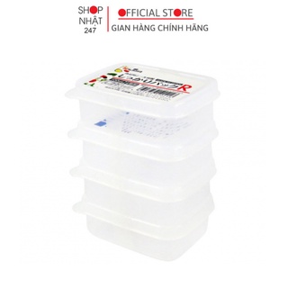 Set 4 hộp nhựa nhí 100ml vuông trữ thức ăn Nakaya cho bé nội địa Nhật Bản