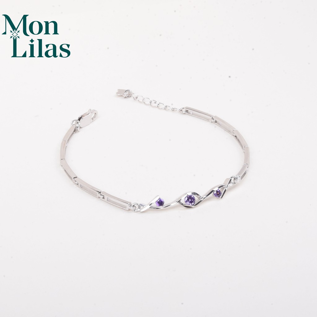 Lắc tay bạc Mon Lilas đính đá thiết kế cá tính V0420003/1