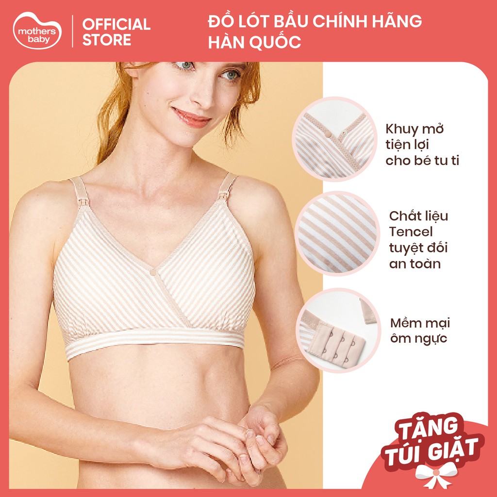 Áo Lót Bầu Sau Sinh Cho Con Bú Chống Chảy Xệ Cao Cấp Chất Liệu Tencel Thương Hiệu Mothersbaby Hàn Quốc