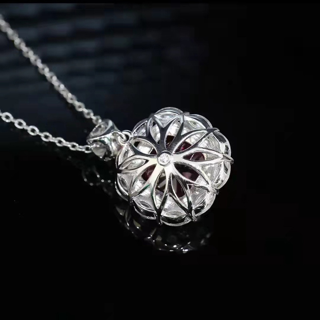 Bộ Dây Chuyền Mặt Đá Ruby Màu Đỏ Sang Trọng Cho Nữ-JHS2-S