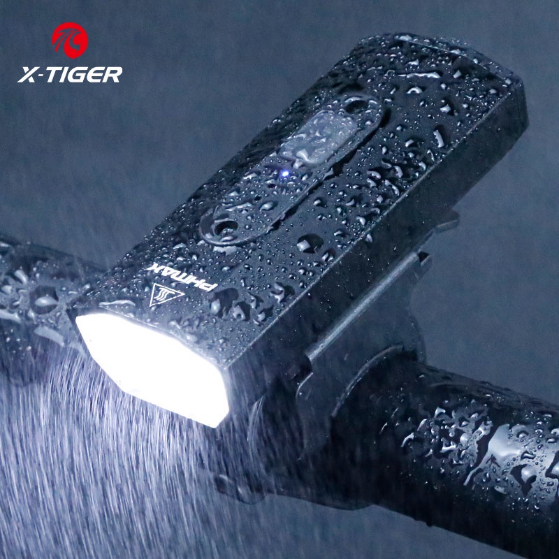 X-TIGER Đèn xe đạp Đèn đi xe đạp ban đêm Màn hình có thể sạc lại Chống thấm nước và Đèn xe đạp có thể sạc lại USB