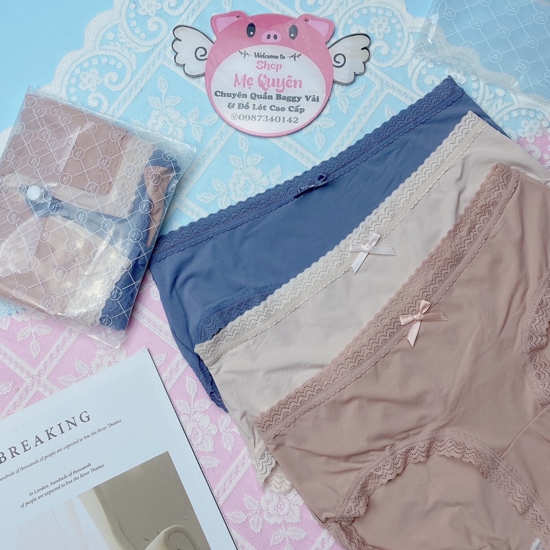 Set 3 quần lót nữ thun lạnh siêu mát co dãn 4 chiều kiểu dáng nhẹ nhàng cho ngày Hè năng động