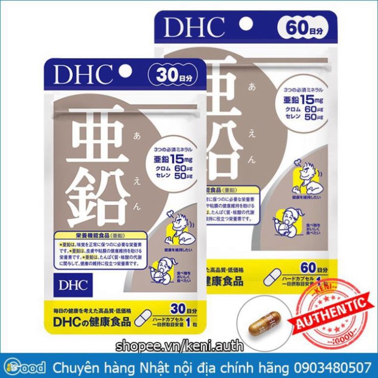 Viên uống DHC kẽm hỗ trợ da mụn Nhật Bản