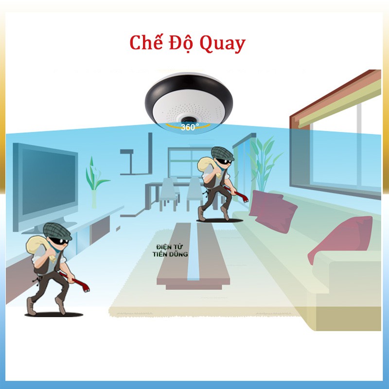 Camera không dây dùng chế độ wifi góc xem 360 độ để giám sát thông minh trong nhà dòng ốp trần quan sát mọi góc nhìn