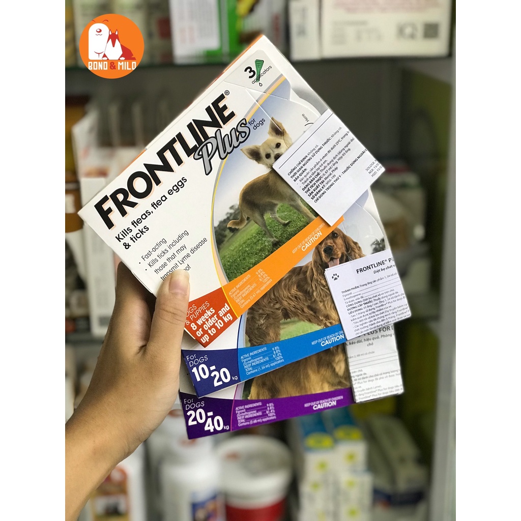 DUNG DỊCH NHỎ GÁY TRỊ VE RẬN CHO CHÓ MÈO FRONTLINE PLUS FRANCE - BONDMILO SHOP