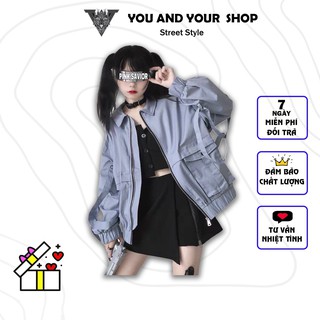 Áo dù túi phối dây nam nữ yayshop chất dù 2 lớp cá tính form unisex