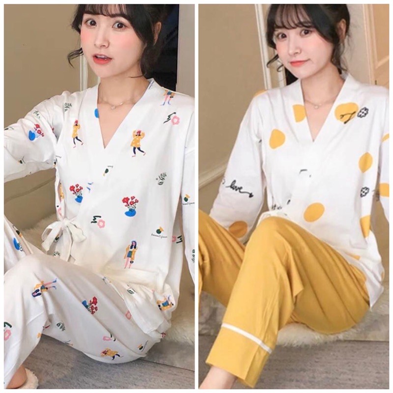 Áo Kimono Chất Liệu Cotton Dày Dặn Phong Cách Hàn Quốc