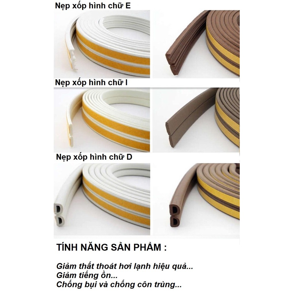 Nẹp xốp dán khe cửa đa năng chống bụi chống tiếng ồn