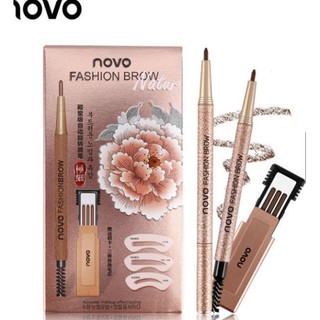 Set chì kẻ lông mày siêu mịn kèm khuôn novo