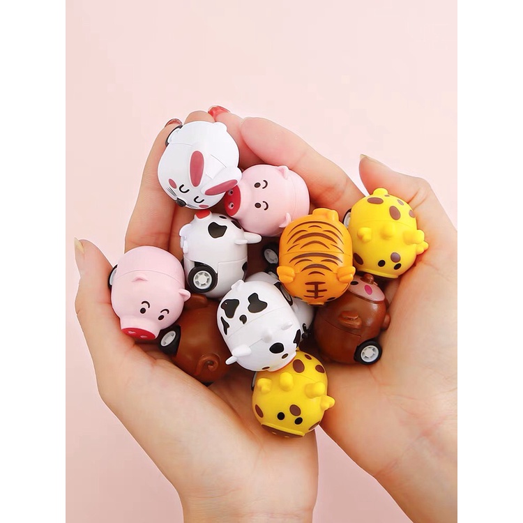 Đồ Chơi Trẻ Em Xe Chạy Cót Mini Hình Thú Ngộ Nghĩnh-6 Mẫu Các Con Thú Quen Thuộc Cho Bé Khám Phá Thế Giới Sóc_Toystore