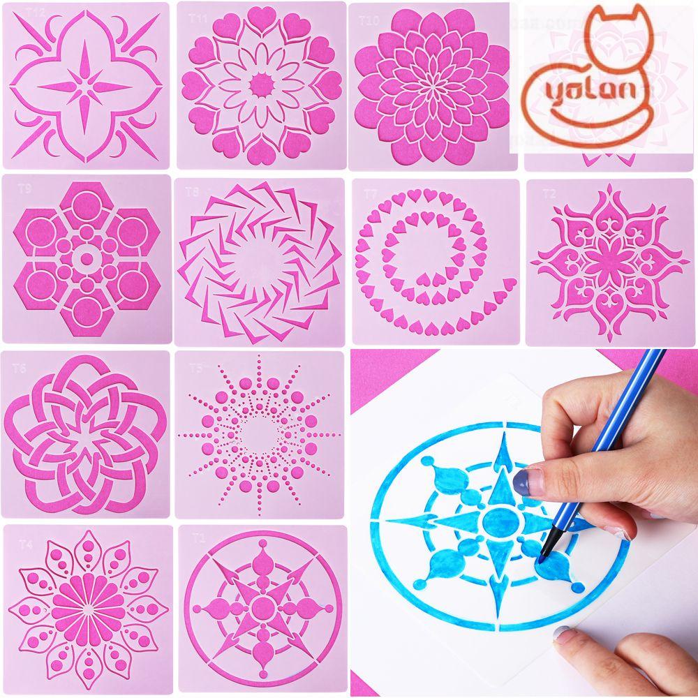 ☆Yola☆ Khuôn dập nổi trang trí sổ tay DIY họa tiết Mandala