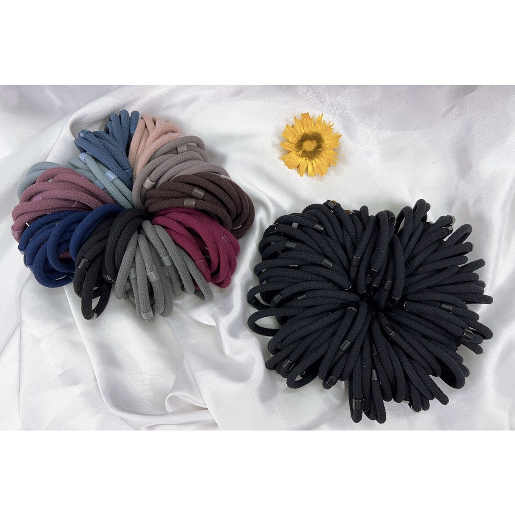 set 100 sợi thun cột tóc nút vuông