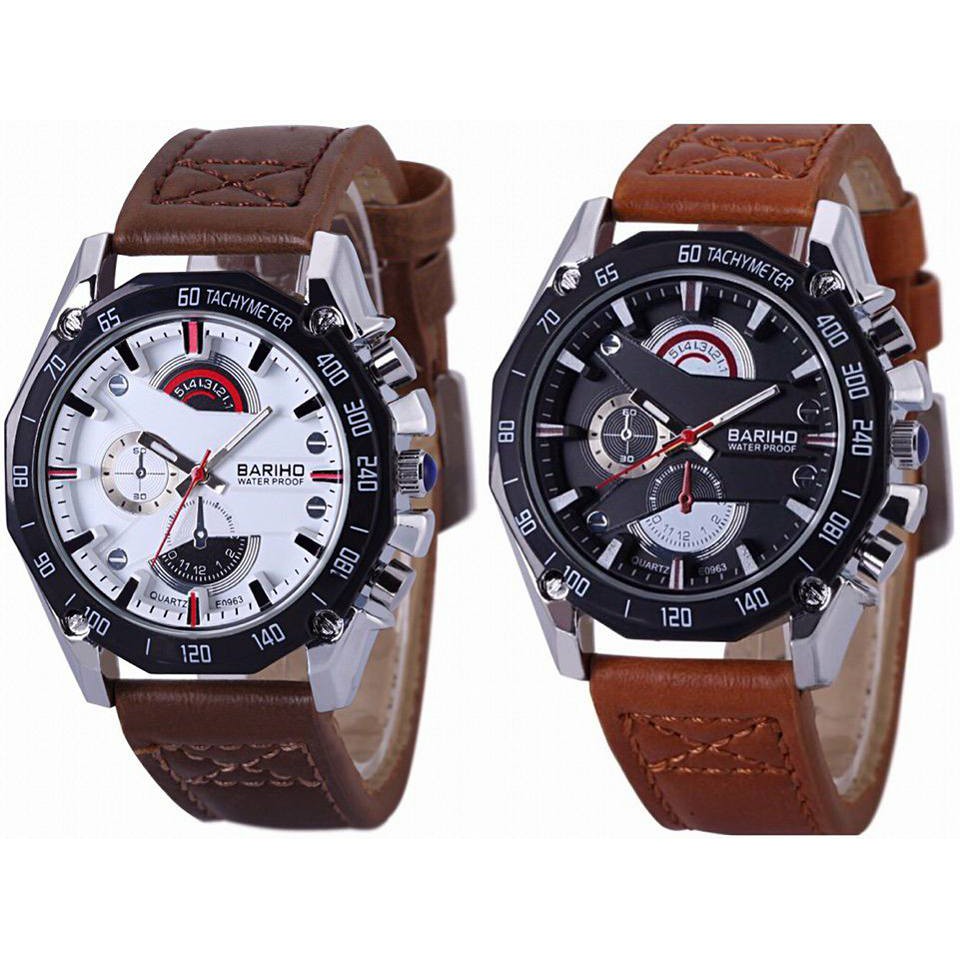 Đồng hồ Bariho nam chính hãng size 40 dây da