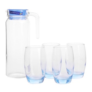 Bộ bình ly thủy tinh 5 món Luminarc Rotterdame Ice Blue J1799