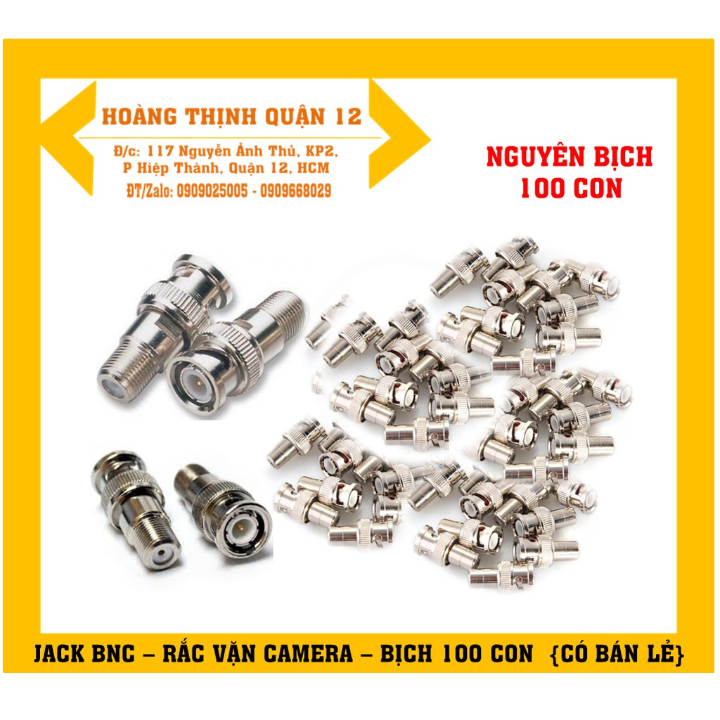 Cặp Jack BNC và Jack F5, Bộ đôi thần thánh đi dây cho đường truyền Camera (Có bán lẻ và nguyên bịch 100 con nhé)