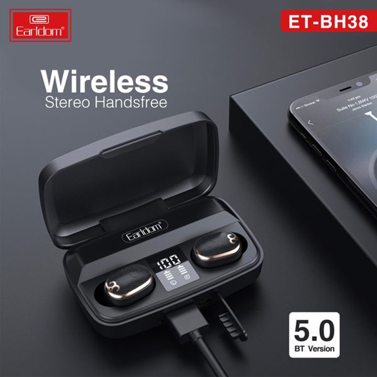 Tai nghe bluetooth BH38 kiêm sạc dự phòng, Led LCD hiển thị % Pin, âm bass cực đỉnh, chống nước....BẢO HÀNH 2 NĂM
