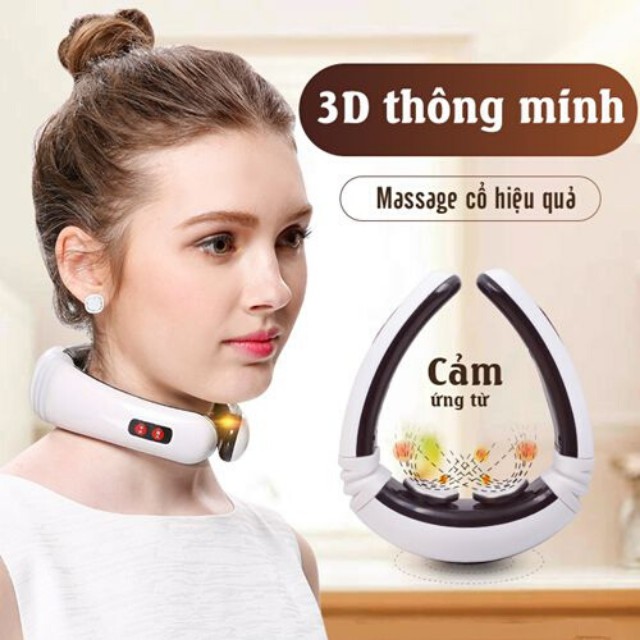 [CHÍNH HÃNG] Gối Massage Cổ Vai Gáy Mát Xa Toàn Thân Đa Năng Bằng Xung Điện - Máy Massage Neck Massager - Topbanchaynhat