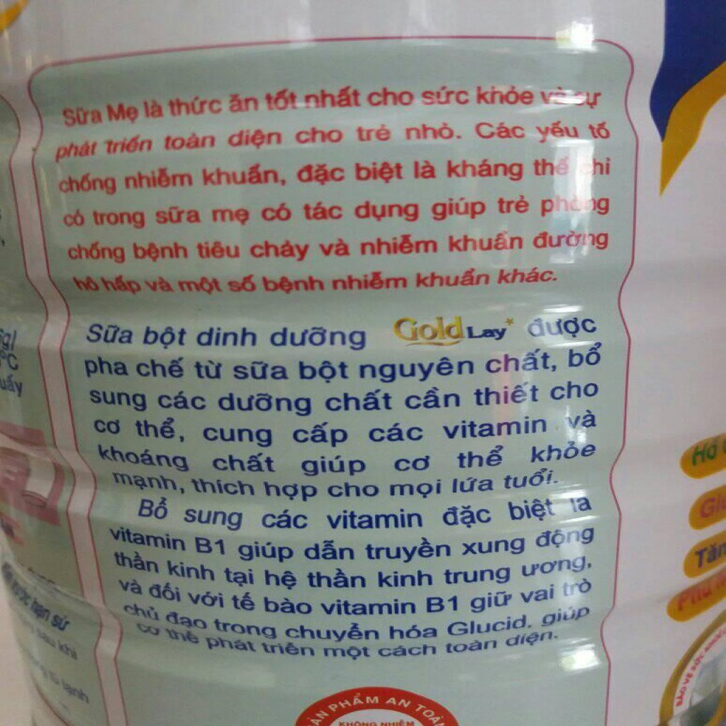 Sữa Goldlay dinh dưỡng đầy đủ và cân đối dành cho mọi lứa tuổi lon 900g (date mới)