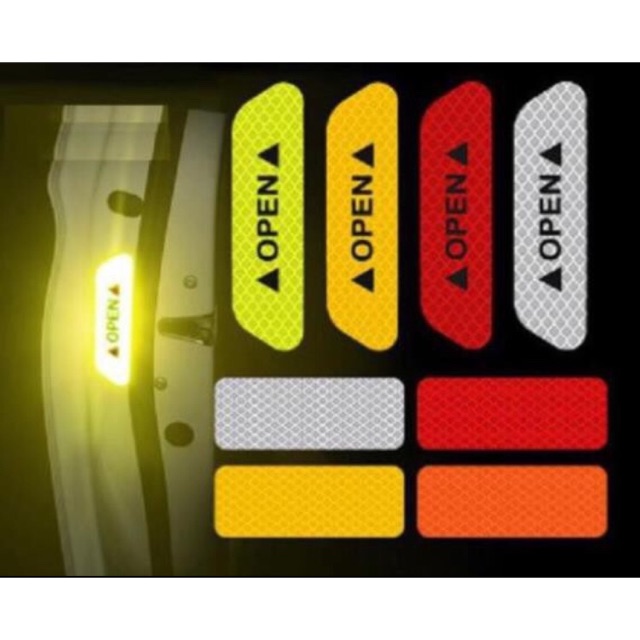 SET 4 MIẾNG DÁN CỬA Ô TÔ OPEN PHẢN QUANG SIÊU ĐẸP