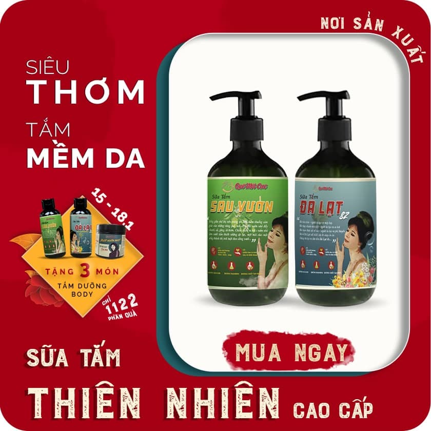 Sữa tắm thiên nhiên, hương nước hoa, dưỡng ẩm, dưỡng thể, làm mềm da, Đà Lạt, Sau Vườn Quê Một Cục Spa 291g - handmade