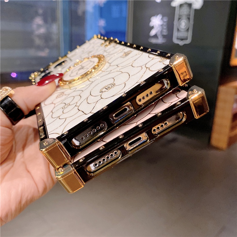 Ốp điện thoại dáng vuông in hoa hồng cho OPPO A54 A15 A15S A92 A52 A53 A5 A9 A31 2020 A16 A5S A7 A12E A12 A3S F9 F11 PRO