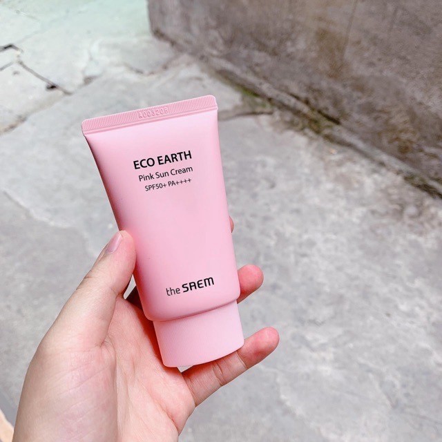 Kem Chống Nắng The Saem (Hồng) Eco Earth Power Pink Sun Cream SPF50+ PA++++ 50ml Chính Hãng Mẫu Mới 2020 | BigBuy360 - bigbuy360.vn