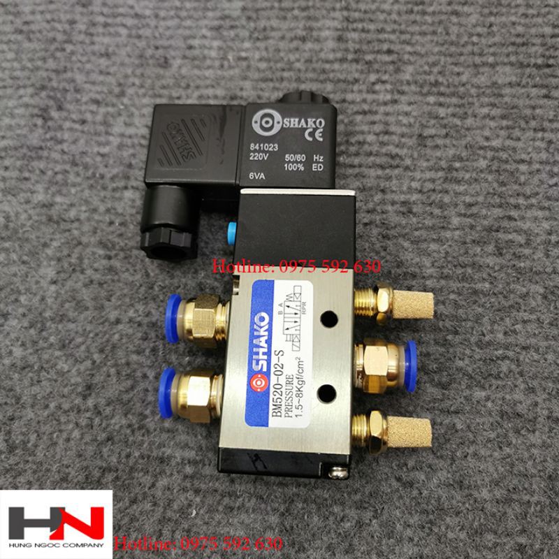 Bộ van điện từ 5/2 - BM520 dòng điện 220v, 24v, 12v